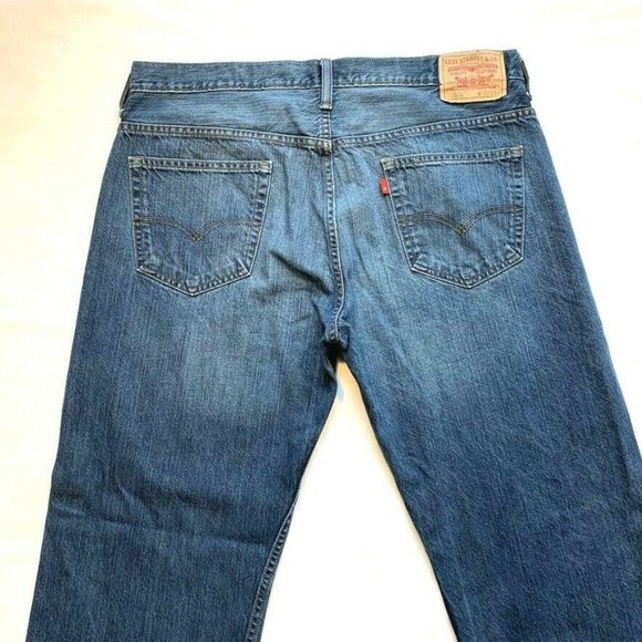 Levi's 569‎ Jeans Mens 36x34 (38x33) Loose Straight Fit Jeans Dark Wash Red Tab - Picture 6 of 12